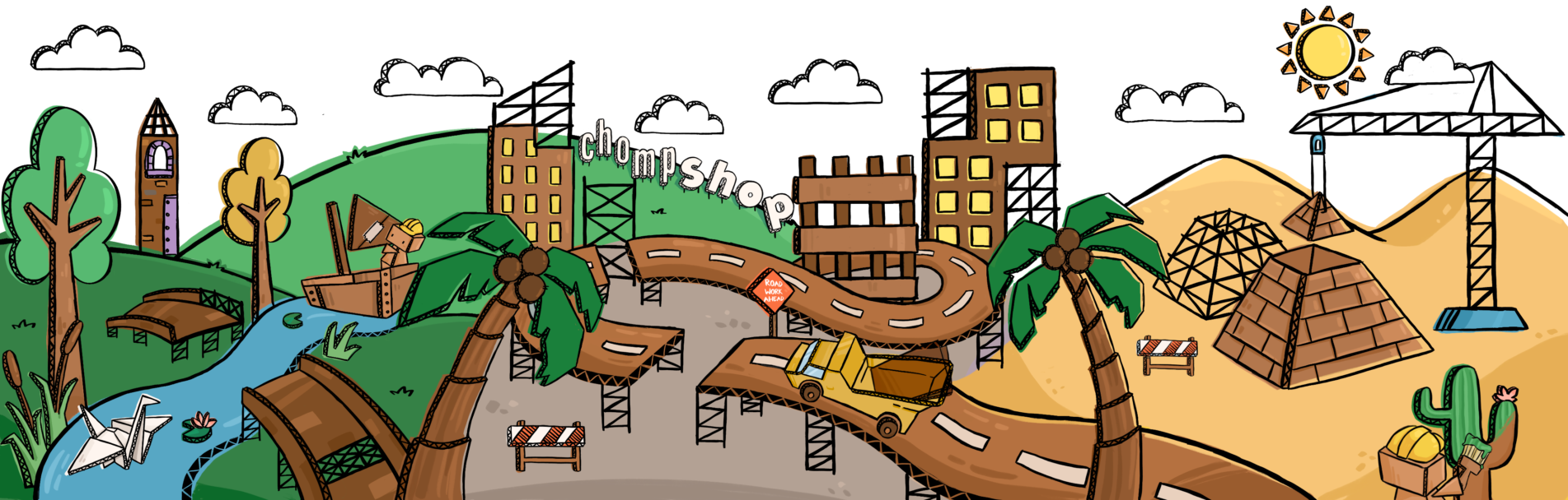 Background depicting cardboard world